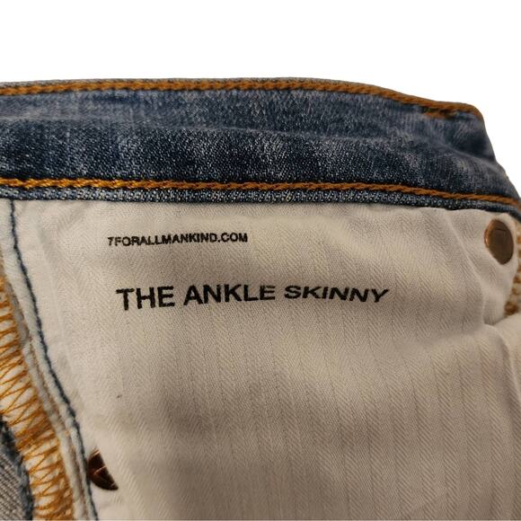 7 For All Mankind Luxe Vintage The ankle skinny Jeans Size 27 - Picture 8 of 9